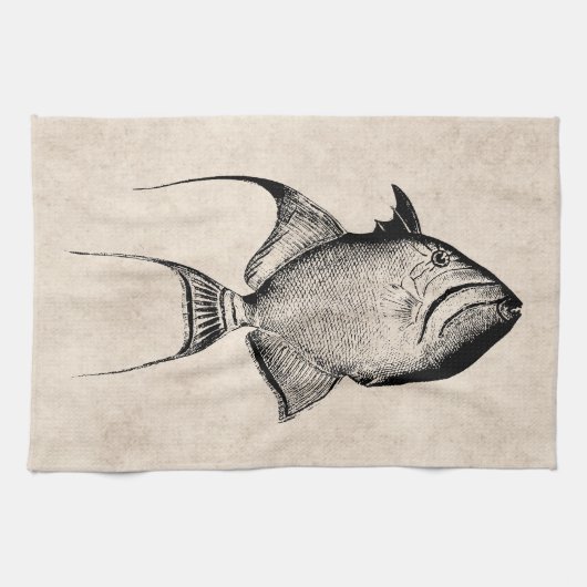 Trigger Fish Antiek Hawaiian Print Theedoek (Horizontaal)