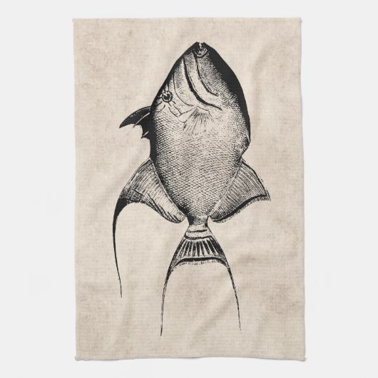  Trigger Fish Antiek Hawaiian Print Theedoek (Verticaal)