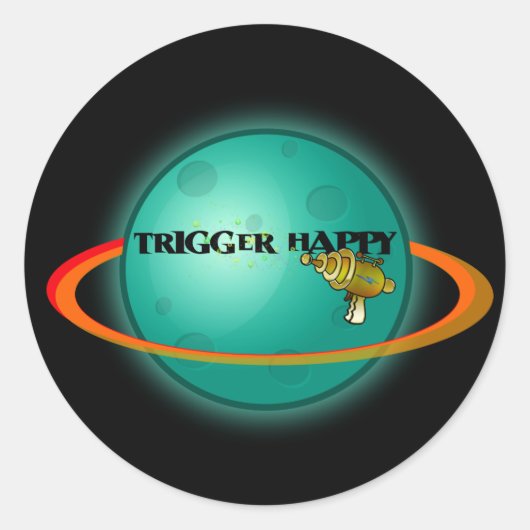 Trigger Happy Ronde Sticker (Voorkant)