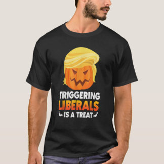 Trigger Liberal Trumpkin Trump Halloween Costuum T-shirt
