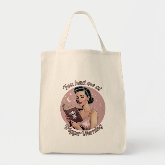 Trigger Warning Pin Up Reader Tote Bag (Voorkant)