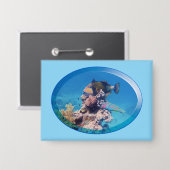 Triggerfish bij koraalrif - Fotografisch ontwerp | Button (Voorkant / Achterkant)