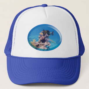 Triggerfish bij koraalrif - Fotografisch ontwerp   Trucker Pet