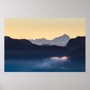 Triglav berg bij zonsondergang poster