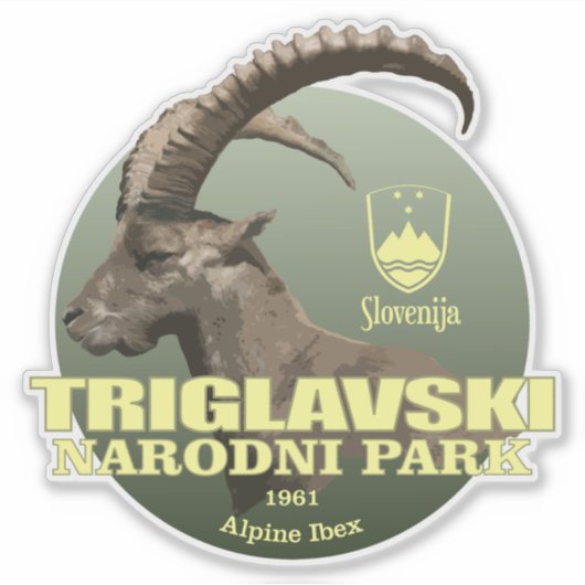 Triglav NP (Alpine Ibex) WT Sticker (Voorkant)