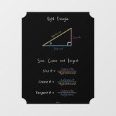 Trigonometrie-alkboard met rechterdriehoek raamsticker (Vel)
