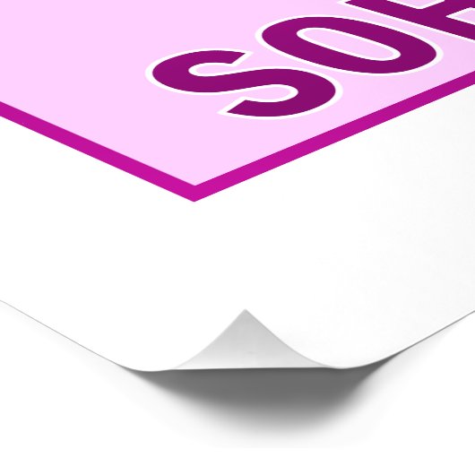 Trigonometrie SOH CAH TOA Klaslokaal Roze Poster Perfect Poster (Hoek)