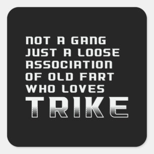 Triker Motor Trike Trikers Motorfiets Grappige Ret Vierkante Sticker