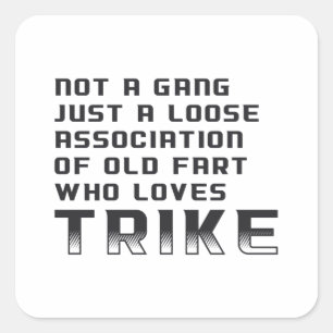 Triker Motor Trike Trikers Tricycle Funny Vierkante Sticker