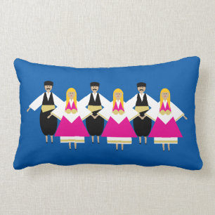 Trikeri Greece Dancers Lumbar Pillow Kussen