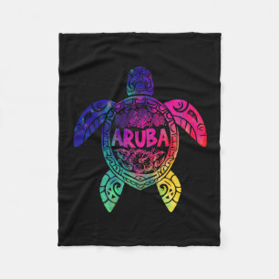 Tril Aru Tie Dye Zeeschildpad Aru Strand Vakantie Fleece Deken