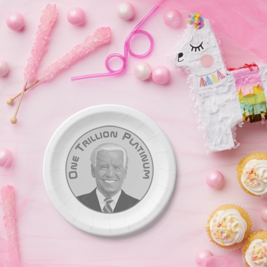 Triljoen dollar Platina Munt Papieren Bordje (Feest)