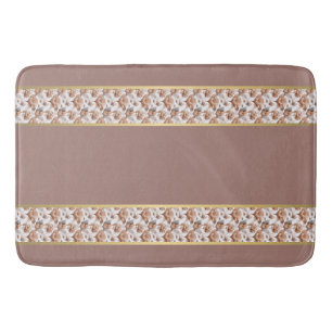 Trillante Elegantie: Klei en Goud Abstracte Badmat