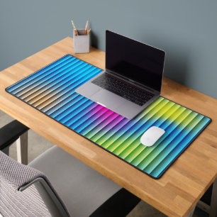 Trillend Blauw & Roze Moderne Geometrische Gaming Bureaumat