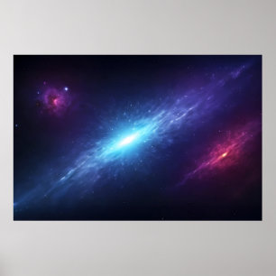 Trillend Blauwe Sterrenstelsel Supernova Buitenrui Poster