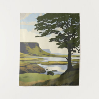 Trillend dal en rivierlandschap wandkleed