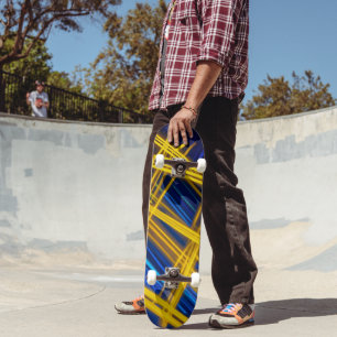 Trillend Geel Blauw Beweging Licht Stedelijk Abstr Skateboard