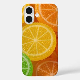 Trillend Gelei Fruit Ontwerp met Suikerkristal iPhone 16 Hoesje