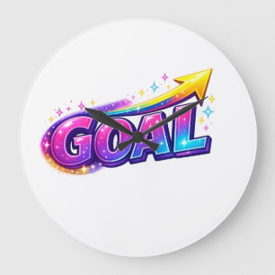 Trillend GOAL Wandklok – Succes Door Tijd Grote Klok