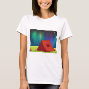 Trillend Noordelijke Licht Kampeer Tent Nacht T-shirt