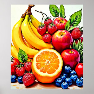 Trillend Ontwerp met Vers Vruchtenplezier Poster