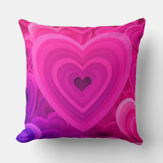 Trillend Roze Abstract Hart Worp Kussen – Modern
