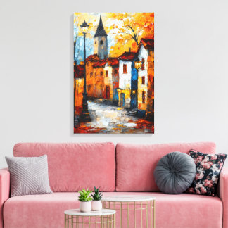 Trillend stadslandschap canvas afdruk