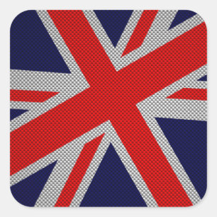 Trillend Union Jack op de Druk van de Stijl van de Vierkante Sticker