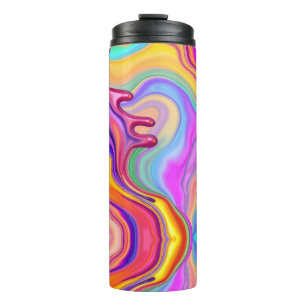 Trillend Vloeibaar Marmer Abstract Patroon Thermosbeker