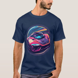 Trillend weergegeven sportwagen t-shirt