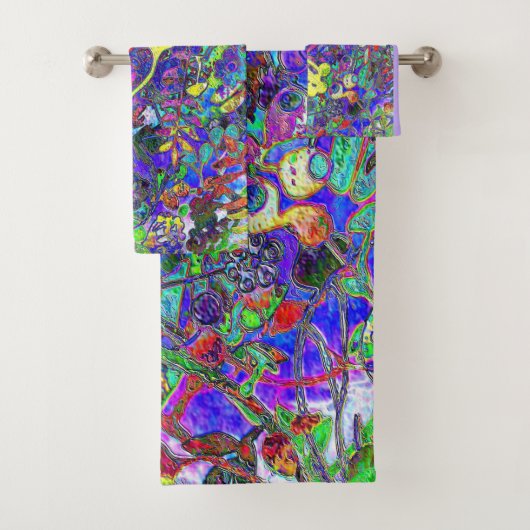 trillende abstracte floral 1 bad handdoek (Insitu)