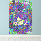 trillende abstracte floral 1 canvas afdruk (Insitu (Houten vloer))