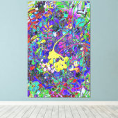 trillende abstracte floral 1 canvas afdruk (Insitu (Houten vloer))