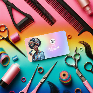 Trillende Afrocentrische Zwarte Vrouw Salon Brandi Visitekaartje