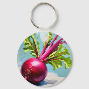 Trillende Biet Magenta Bladeren Sleutelhanger
