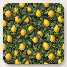 Trillende Citroen Citrus Boom Patroon Bier Onderzetter