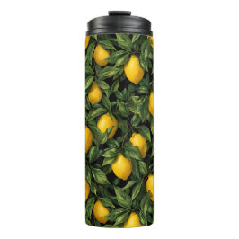 Trillende Citroen Citrus Boom Patroon Thermosbeker