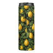 Trillende Citroen Citrus Boom Patroon Thermosbeker (Achterkant)