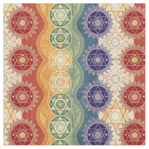 Trillende Energie Chakra Mandala Ontwerp Patroon K Stof