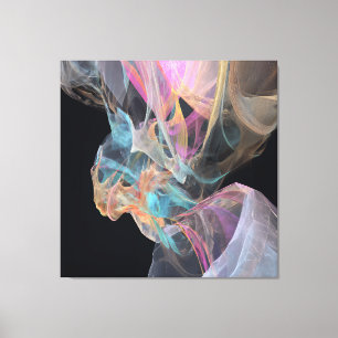 Trillende energie werveling roze turquoise gloed canvas afdruk