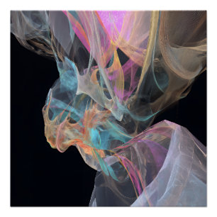 Trillende Energieswirrel Roze Turquoise Gloed Perfect Poster