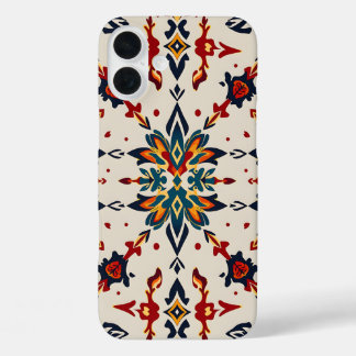Trillende Folk Art Medaillon Hoestelcase iPhone 16 Plus Hoesje