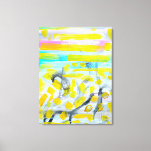 Trillende Gouden Horizon Abstract Canvas Afdruk