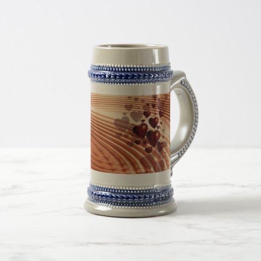 Trillende harten 22 oz Stein Bierpul (Voorkant rechts)
