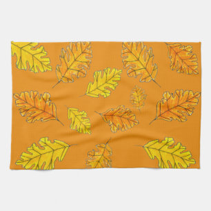 Trillende herfst eikenbladeren herfst keukendoek theedoek