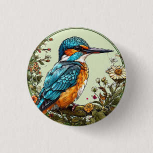 Trillende IJsvogel Vogel Ronde Button 3,2 Cm