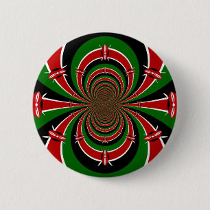 Trillende Kenia Visie: Gespiegelde Keniaanse Vlag Ronde Button 5,7 Cm
