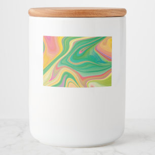 trillende kleur kunst voedselcontainer etiket