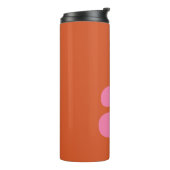 Trillende Mod Monogram Eerste Letter Roze Oranje Thermosbeker (Gedraaid links)