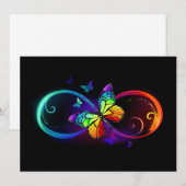 Trillende oneindigheid met regenboogvlinder op zwa save the date (Voorkant / Achterkant)